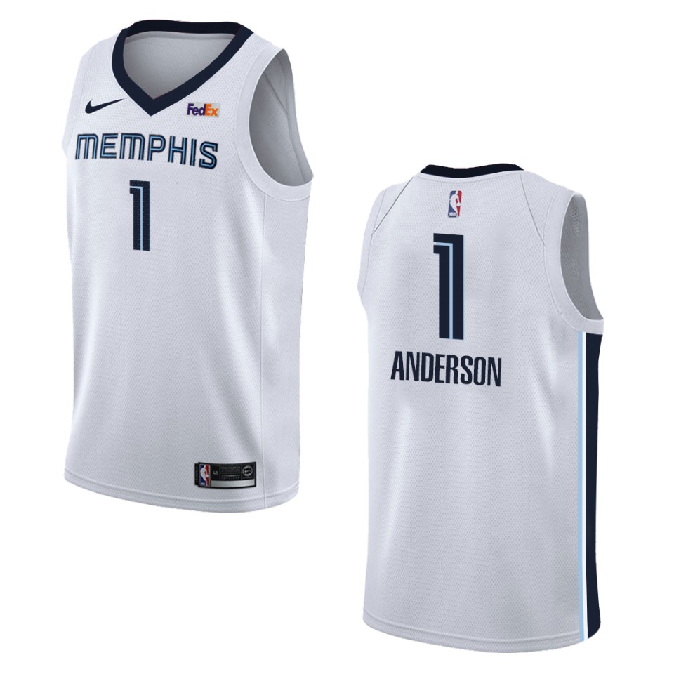 Men's Memphis Grizzlies #1 Kyle Anderson Association Swingman Jersey - White