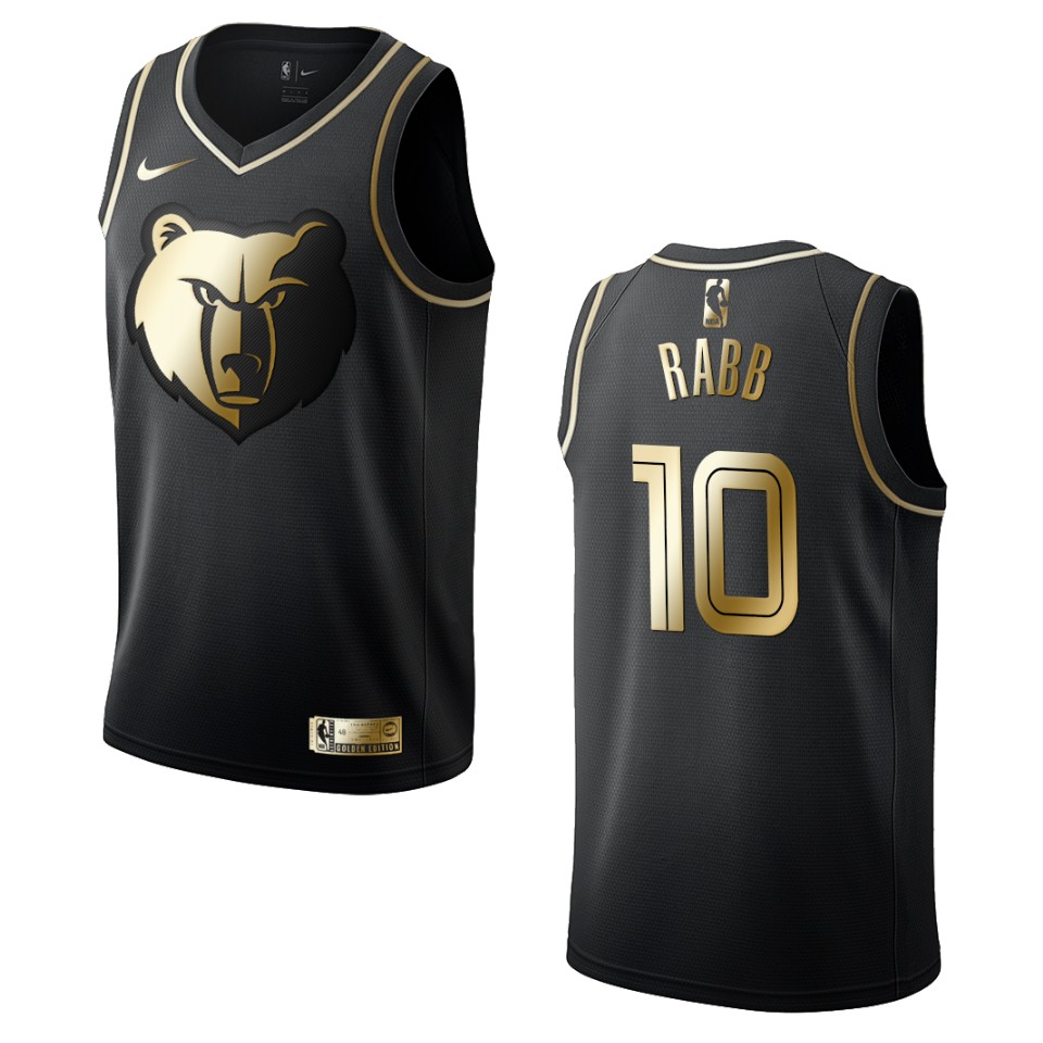 Men’s Memphis Grizzlies #10 Ivan Rabb Golden Edition Jersey – Black