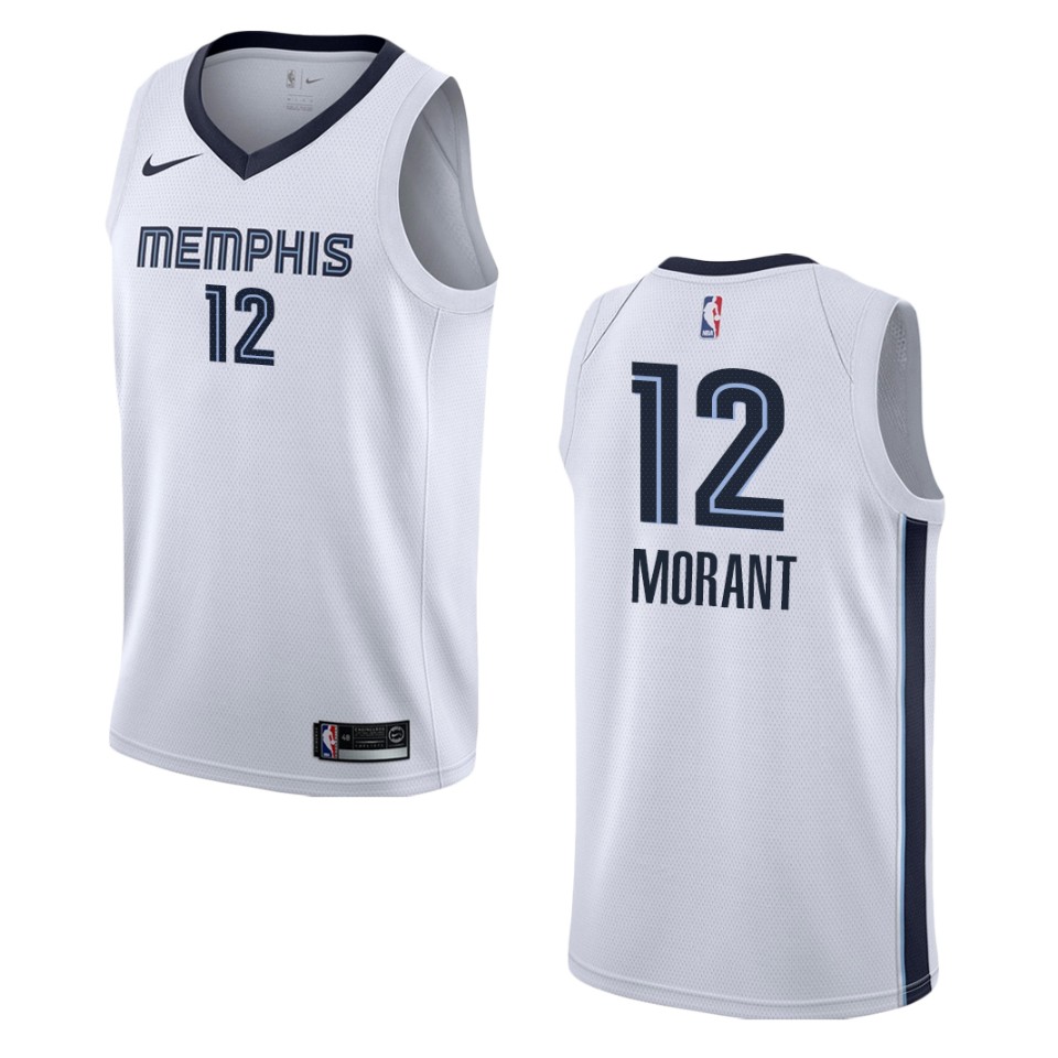 Men's Memphis Grizzlies #12 Ja Morant Association Swingman Jersey - White