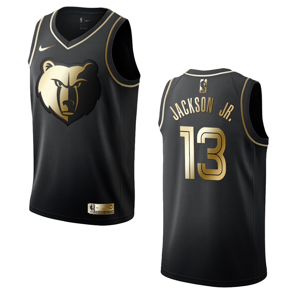 Men’s Memphis Grizzlies #13 Jaren Jackson Jr. Golden Edition Jersey – Black