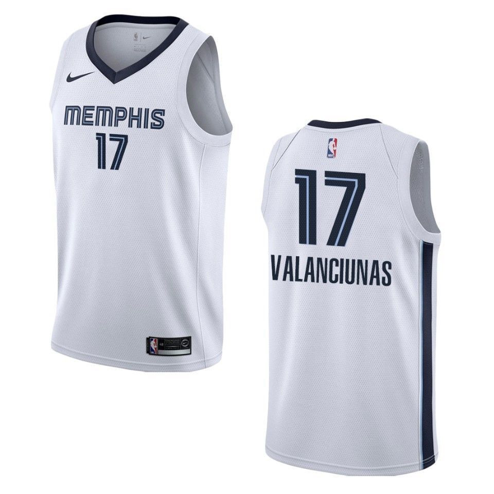 Men's Memphis Grizzlies 17 Jonas Valanciunas Association Swingman Jersey - White - JS149 
