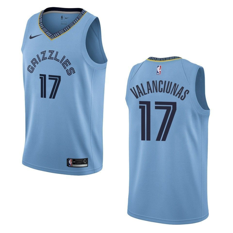 Men's Memphis Grizzlies 17 Jonas Valanciunas Statement Swingman Jersey - Blue - JS650 