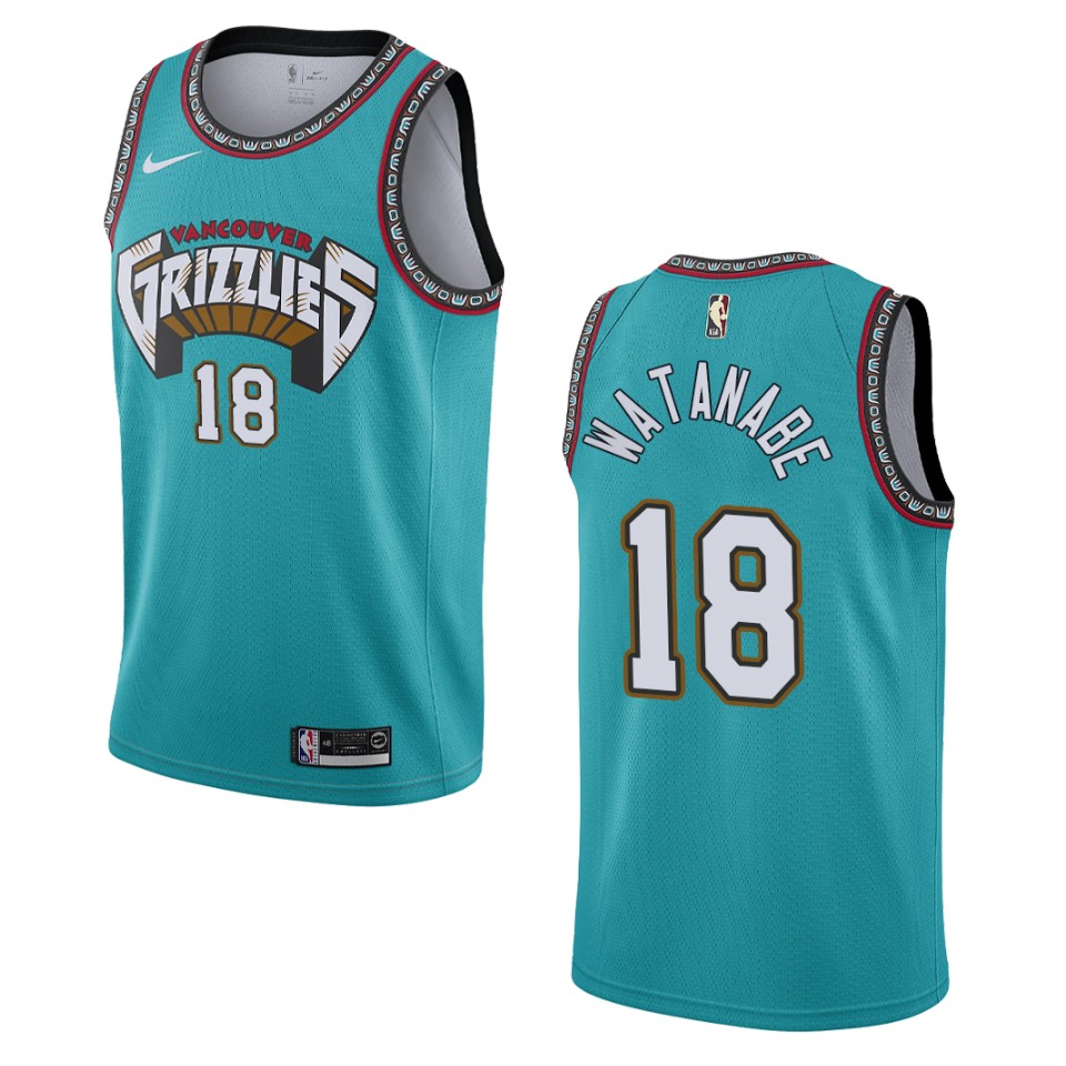 Men's Memphis Grizzlies #18 Yuta Watanabe Hardwood Classics Swingman Jersey - Teal
