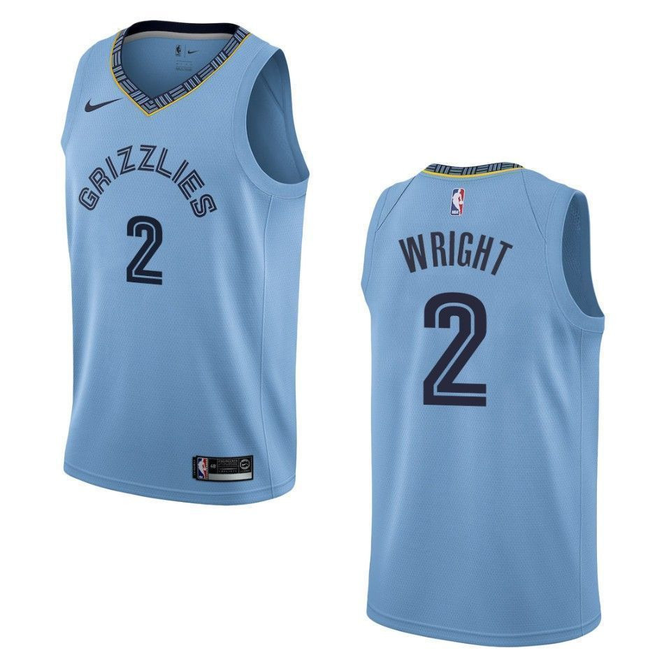 Men's Memphis Grizzlies 2 Delon Wright Statement Swingman Jersey - Blue - JS133 