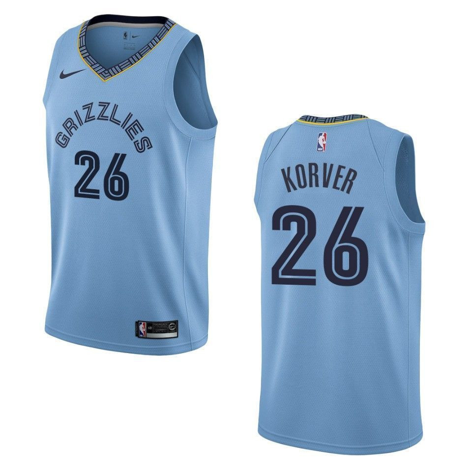 Men's Memphis Grizzlies 26 Kyle Korver Statement Swingman Jersey - Blue - JS258 