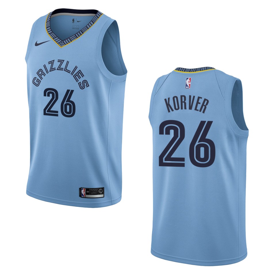 Men's Memphis Grizzlies #26 Kyle Korver Statement Swingman Jersey - Blue