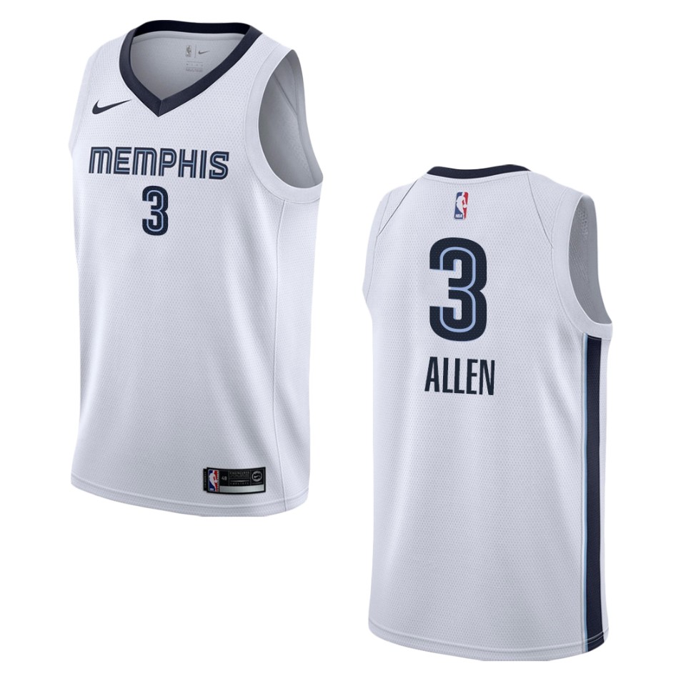 Men's Memphis Grizzlies #3 Grayson Allen Association Swingman Jersey - White