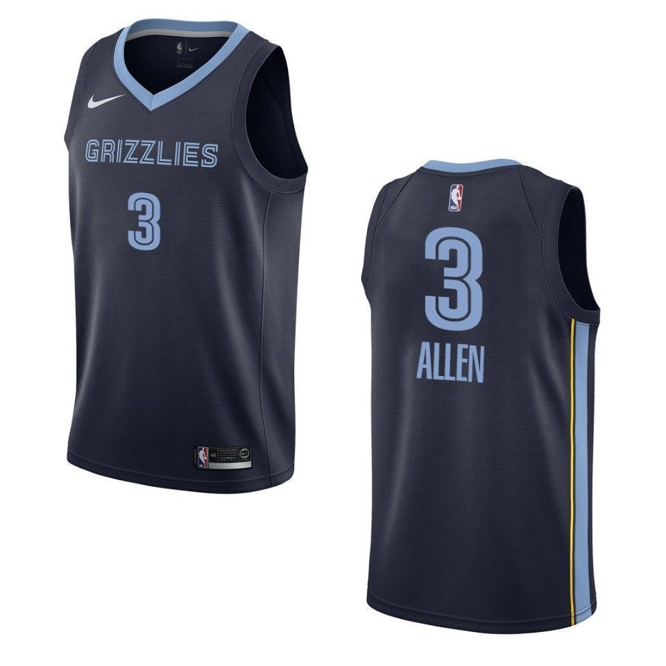 Men's Memphis Grizzlies 3 Grayson Allen Icon Swingman Jersey - Navy - JS822 