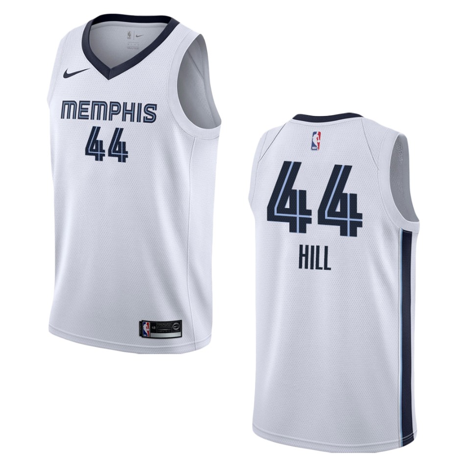Men's Memphis Grizzlies #44 Solomon Hill Association Swingman Jersey - White
