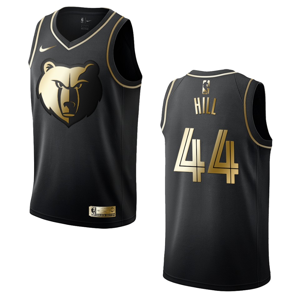 Men’s Memphis Grizzlies #44 Solomon Hill Golden Edition Jersey – Black