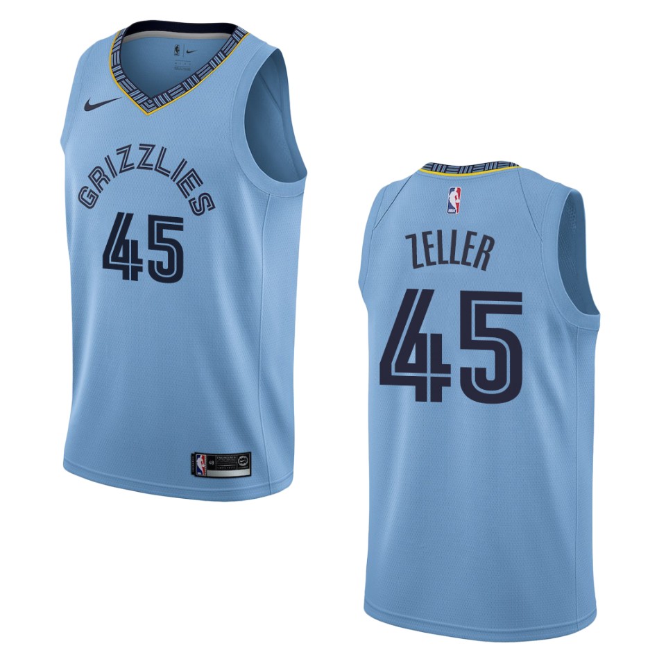 Men's Memphis Grizzlies #45 Tyler Zeller Statement Swingman Jersey - Blue