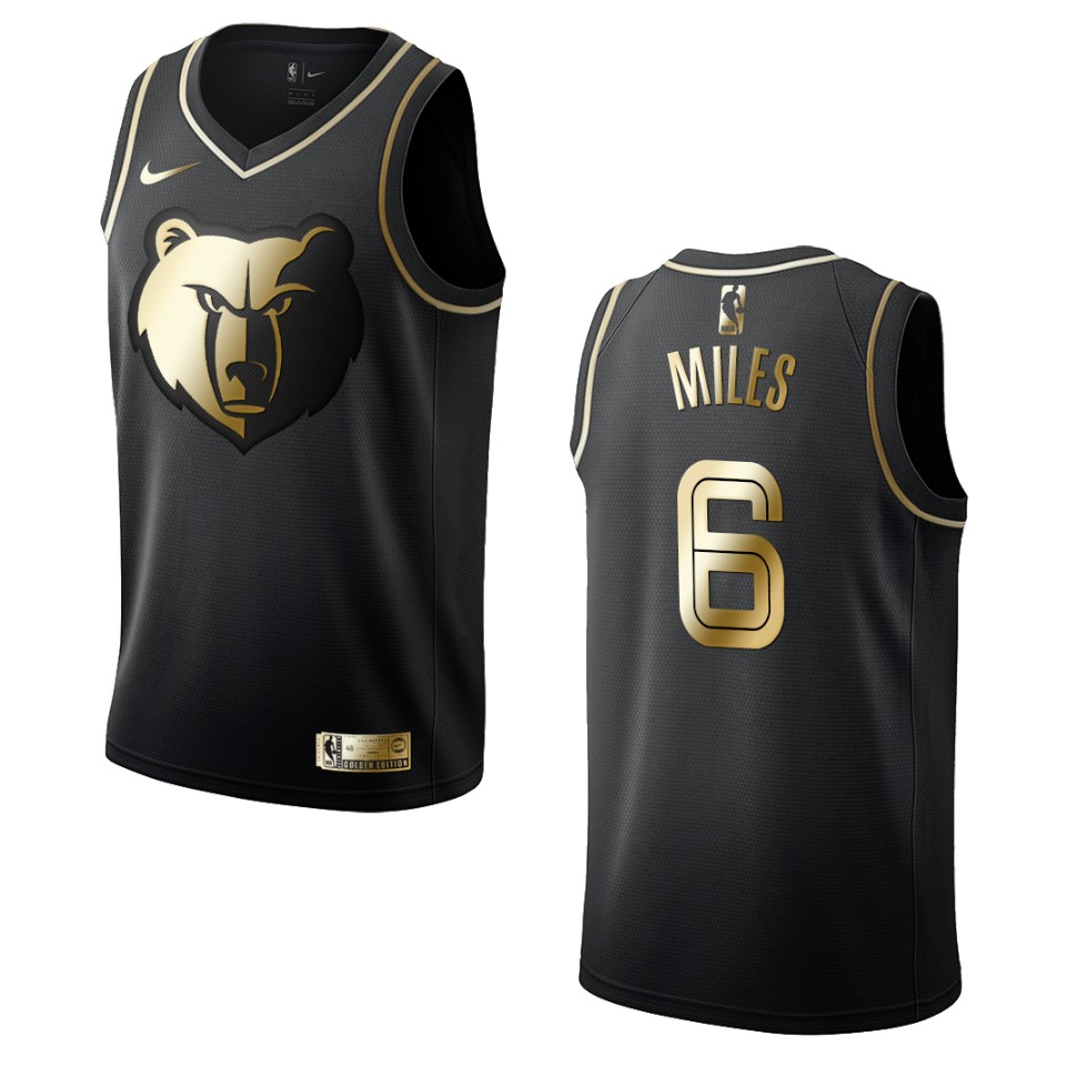 Men’s Memphis Grizzlies #6 C.j. Miles Golden Edition Jersey – Black