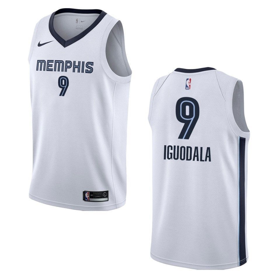 Men's Memphis Grizzlies 9 Andre Iguodala Association Swingman Jersey - White - JS859 