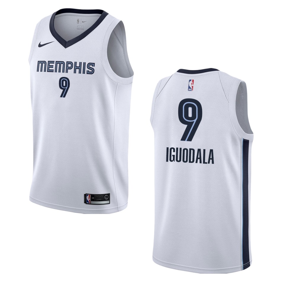 Men's Memphis Grizzlies #9 Andre Iguodala Association Swingman Jersey - White
