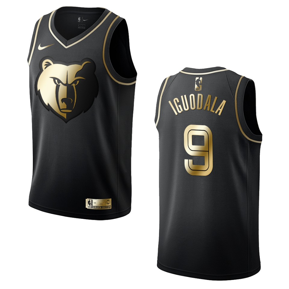 Men’s Memphis Grizzlies #9 Andre Iguodala Golden Edition Jersey – Black