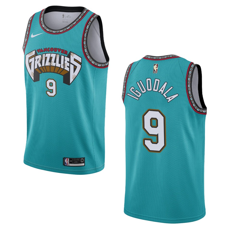 Men's Memphis Grizzlies #9 Andre Iguodala Hardwood Classics Swingman Jersey - Teal