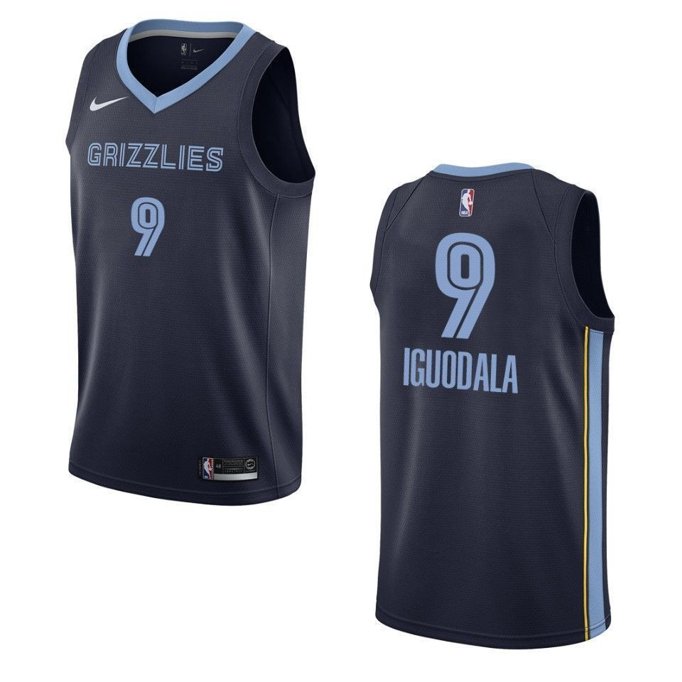 Men's Memphis Grizzlies 9 Andre Iguodala Icon Swingman Jersey - Navy - JS492 