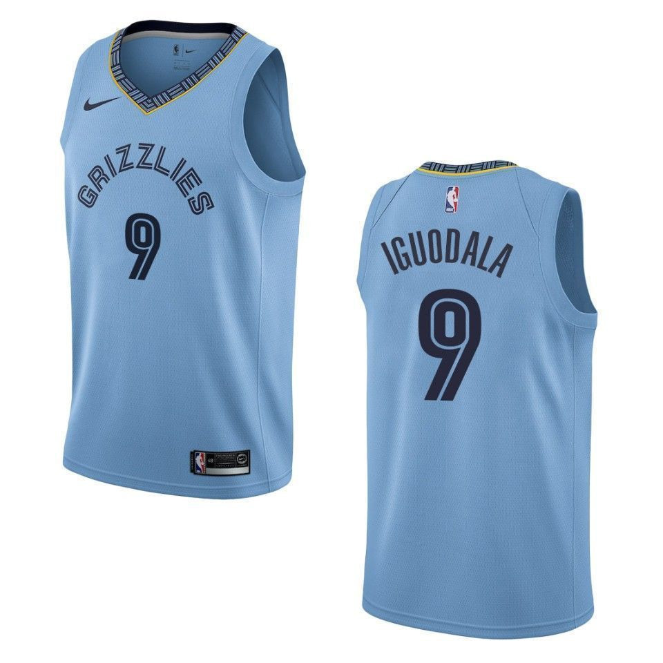 Men's Memphis Grizzlies 9 Andre Iguodala Statement Swingman Jersey - Blue - JS387 
