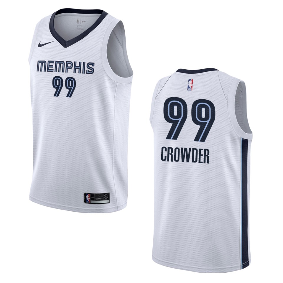 Men's Memphis Grizzlies #99 Jae Crowder Association Swingman Jersey - White
