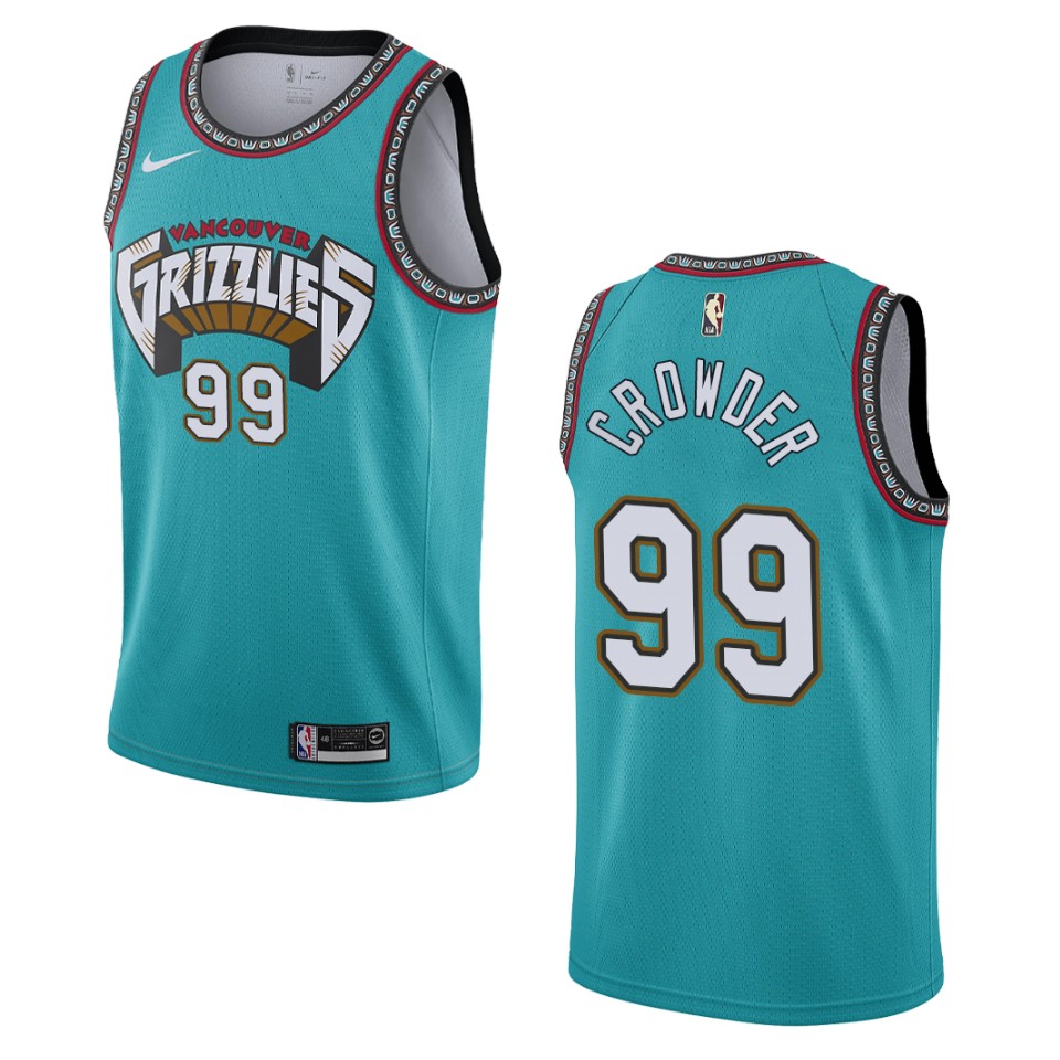 Men's Memphis Grizzlies #99 Jae Crowder Hardwood Classics Swingman Jersey - Teal
