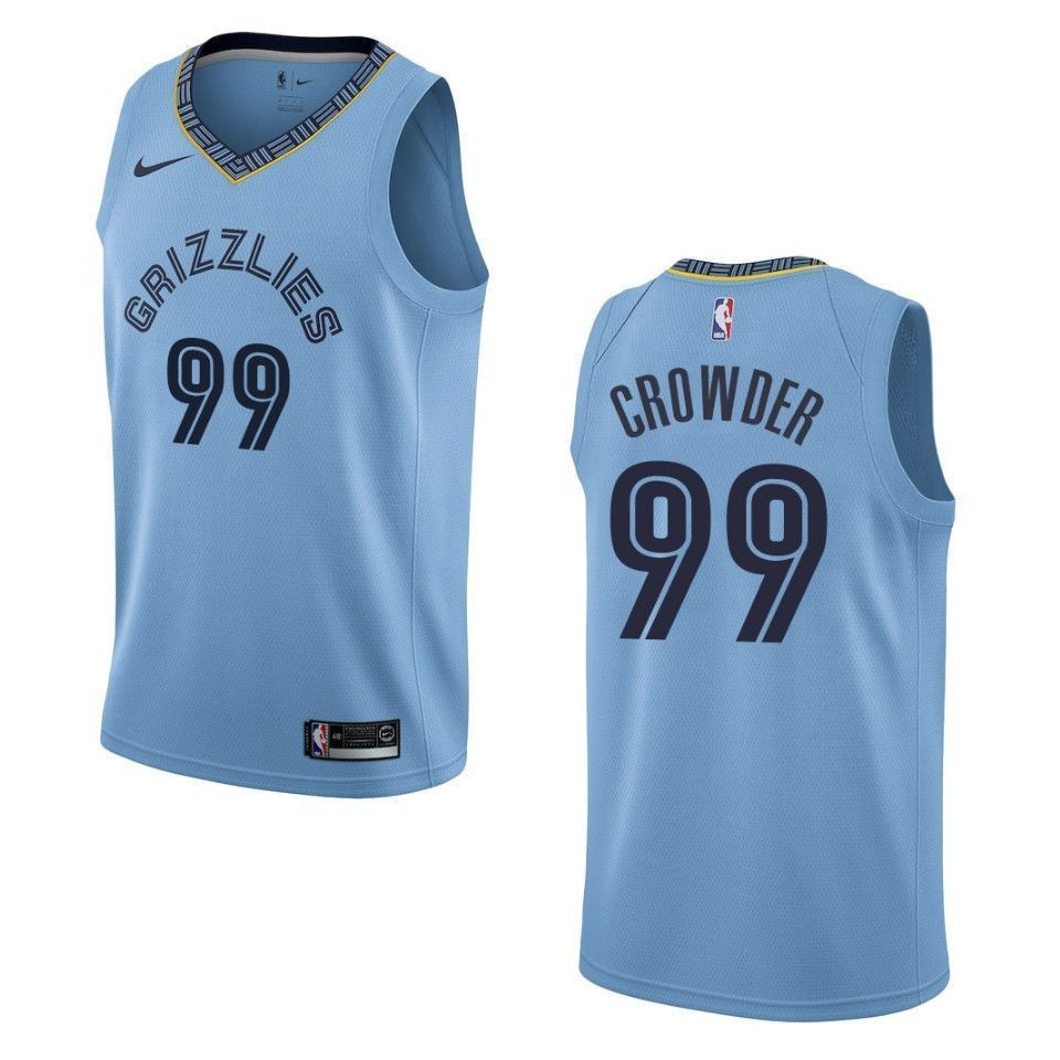Men's Memphis Grizzlies 99 Jae Crowder Statement Swingman Jersey - Blue - JS128 