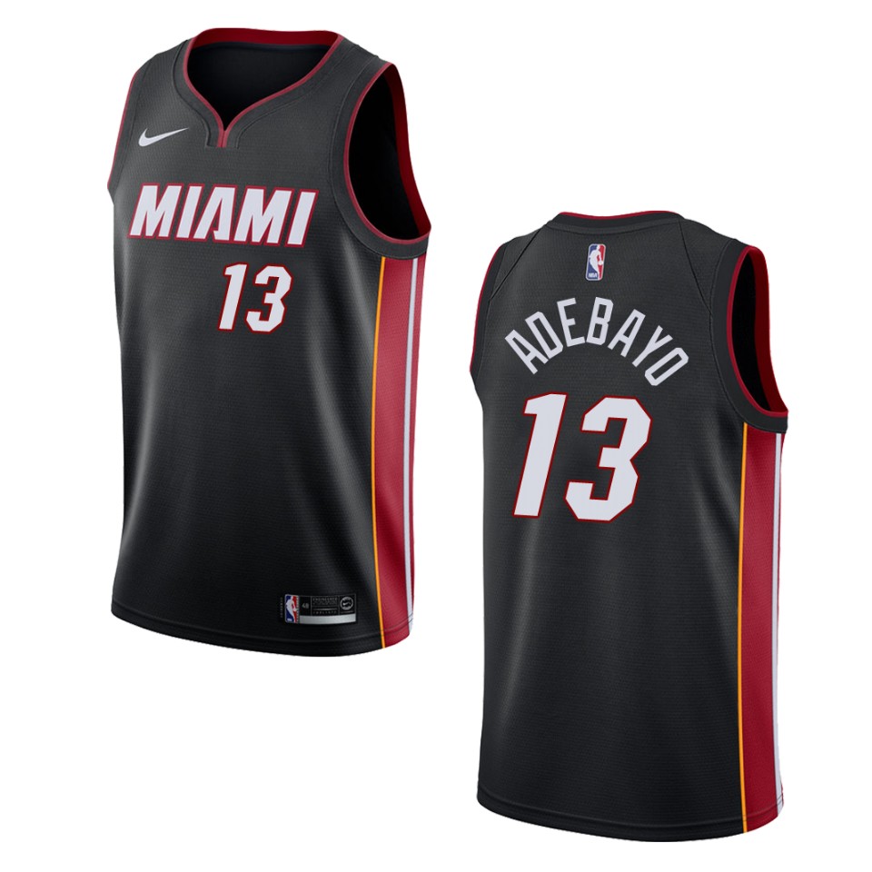 Men's Miami Heat #13 Bam Adebayo Icon Swingman Jersey - Black