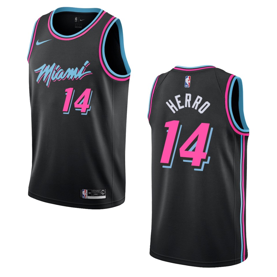 Men's Miami Heat #14 Tyler Herro City Swingman Jersey - Black