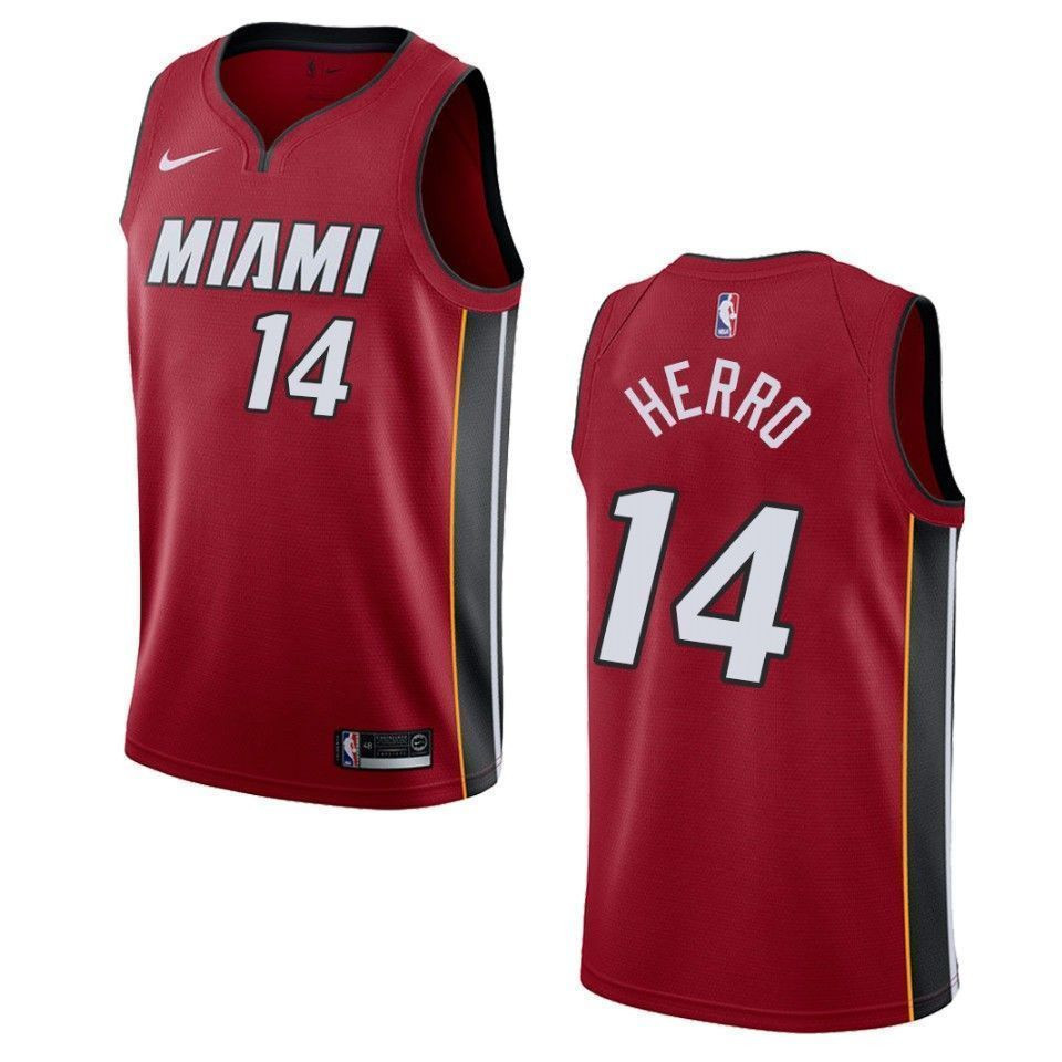 Men's Miami Heat 14 Tyler Herro Statement Swingman Jersey - Red - JS596 