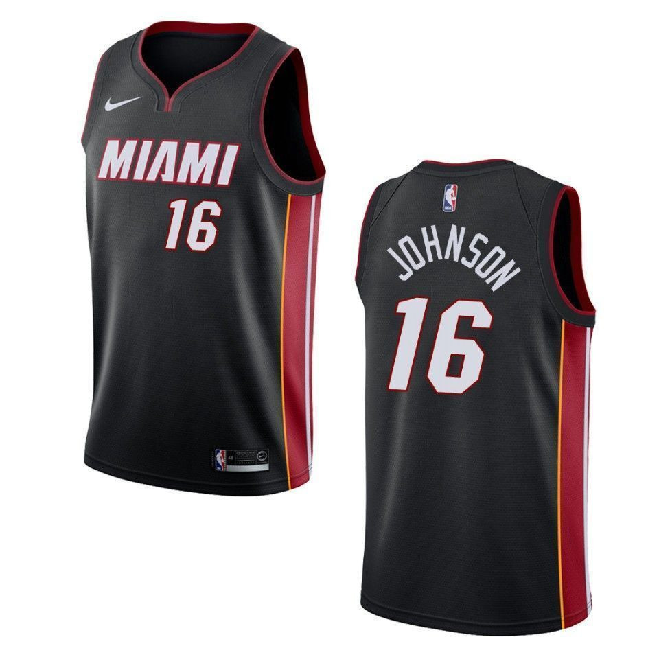 Men's Miami Heat 16 James Johnson Icon Swingman Jersey - Black - JS626 