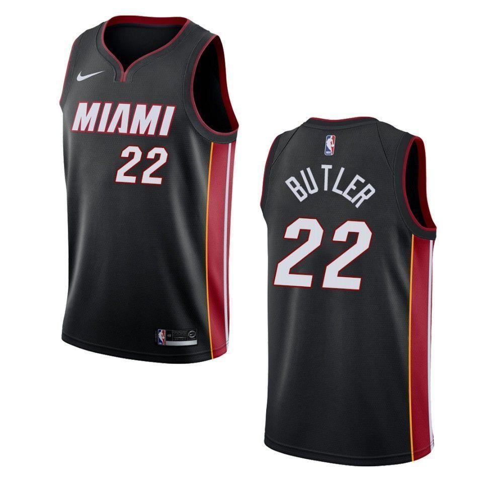Men's Miami Heat 22 Jimmy Butler Icon Swingman Jersey - Black - JS266 