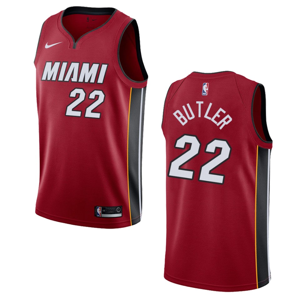 Men's Miami Heat #22 Jimmy Butler Statement Swingman Jersey - Red
