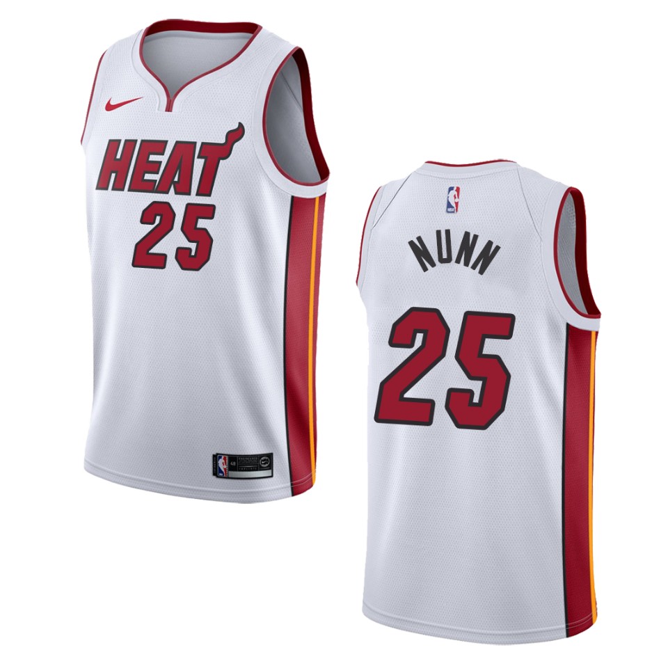 Men's Miami Heat #25 Kendrick Nunn Association Swingman Jersey - White