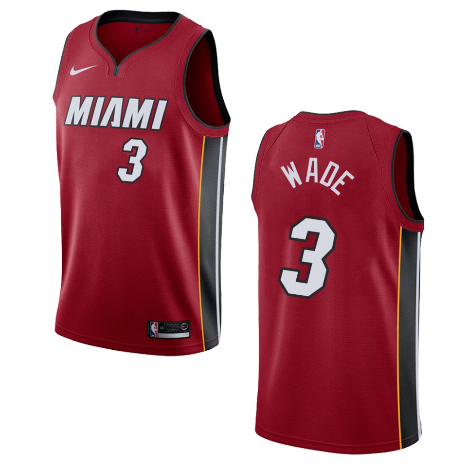 Men's Miami Heat #3 Dwyane Wade Statement Swingman Jersey - Red