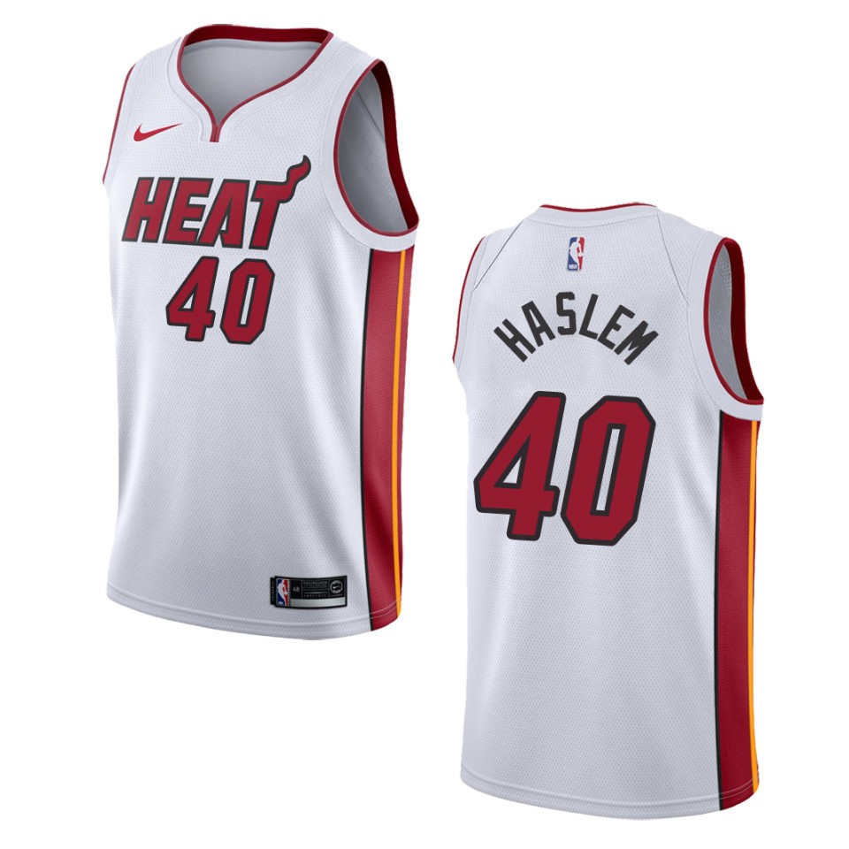 Men's Miami Heat #40 Udonis Haslem Association Swingman Jersey - White