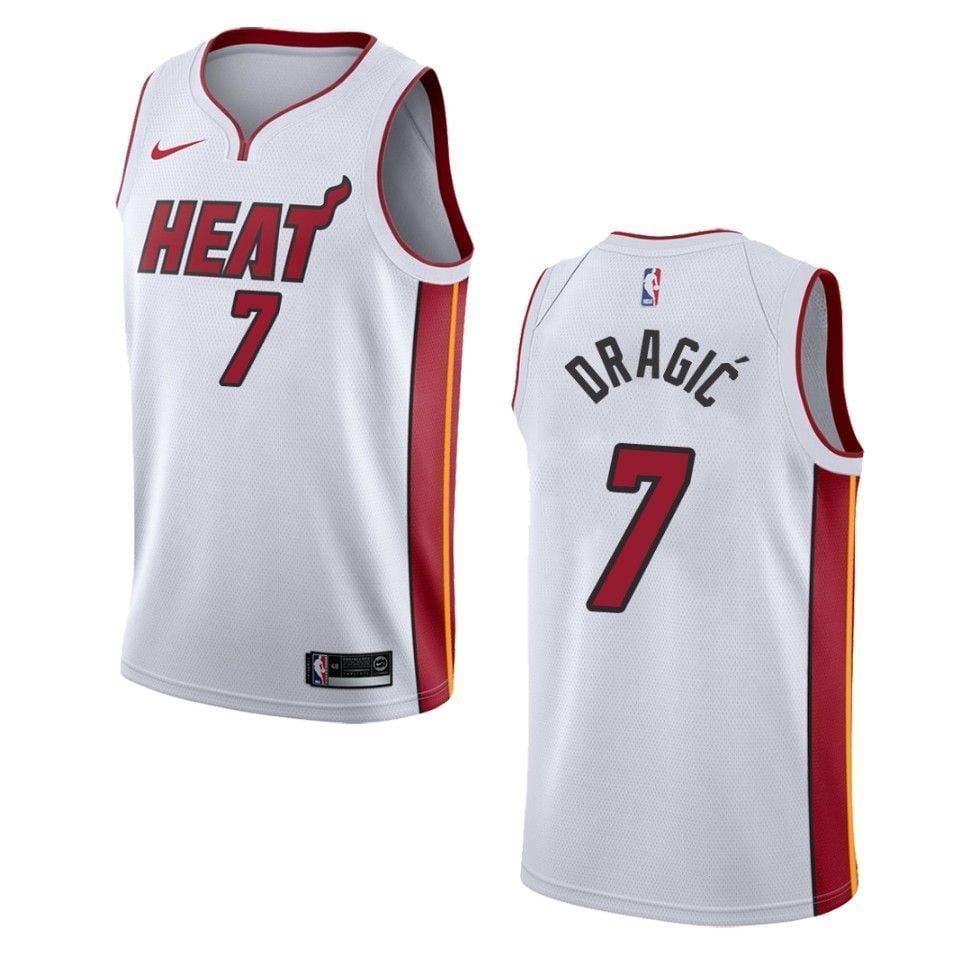 Men's Miami Heat 7 Goran Dragic Association Swingman Jersey - White - JS570 