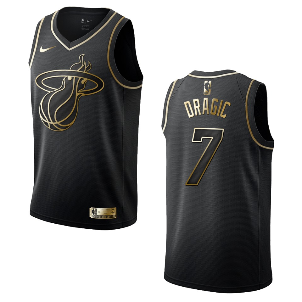 Men’s Miami Heat #7 Goran Dragic Golden Edition Jersey – Black