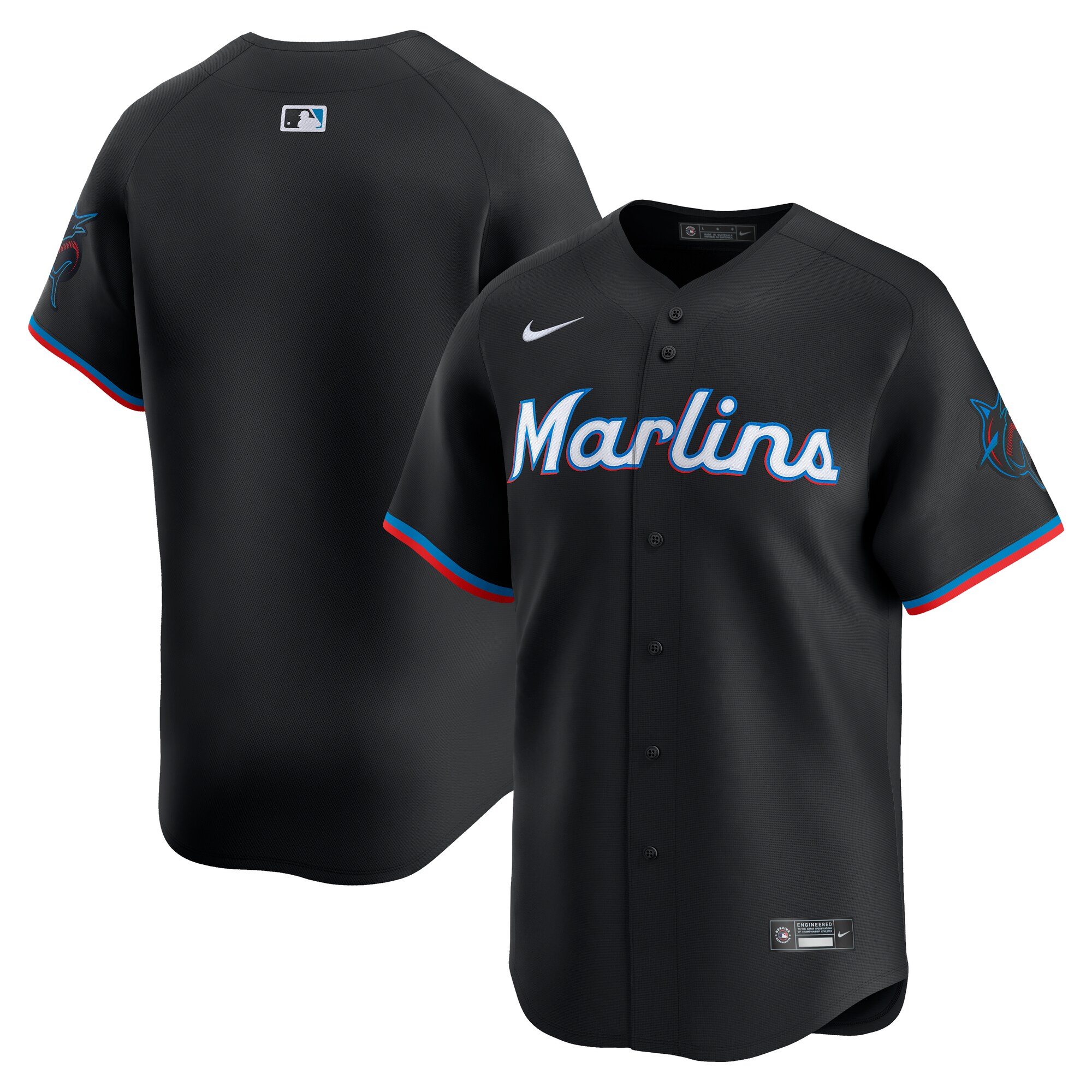 Men's Miami Marlins Black Alternate Limited Jersey 