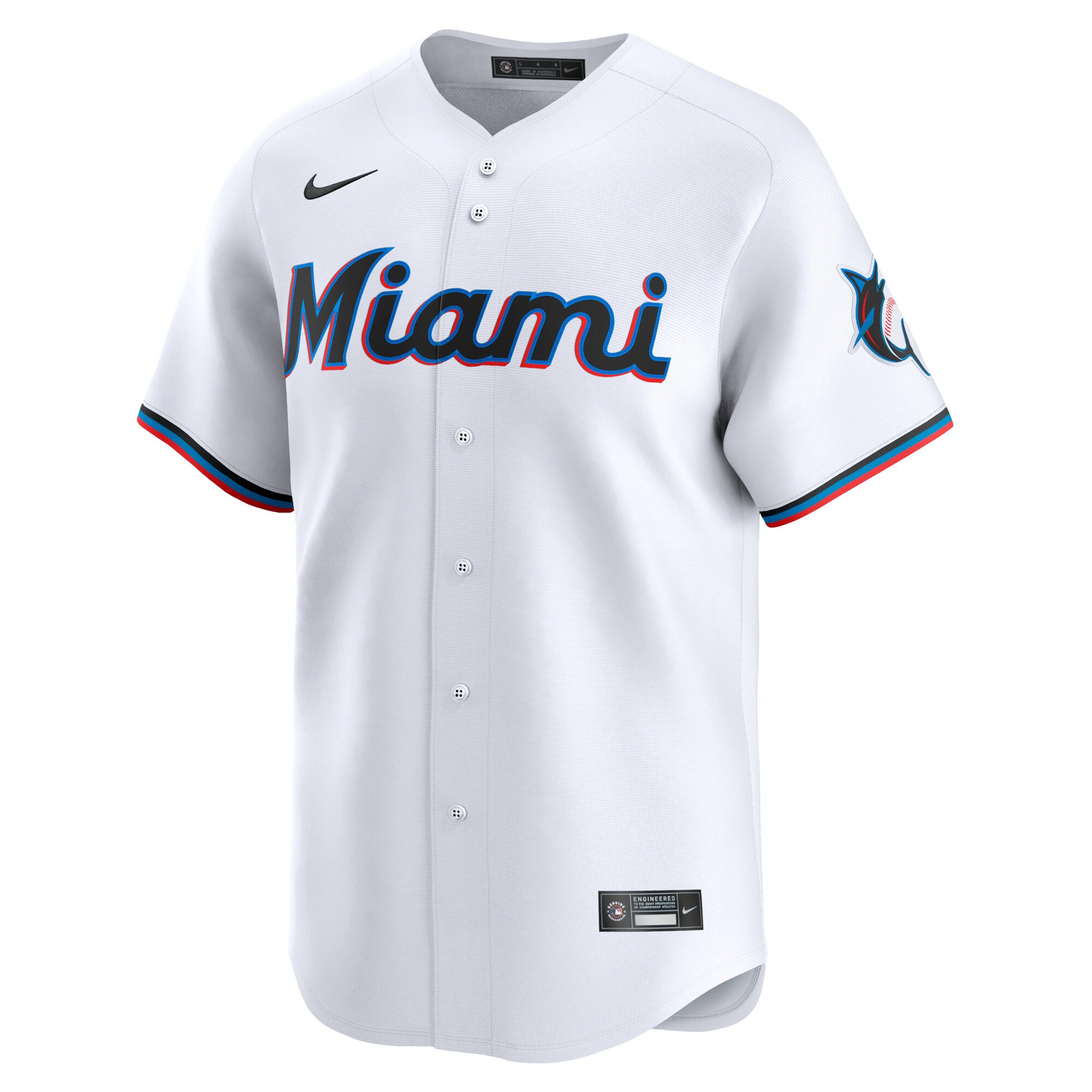 Alternative view of Men's Miami Marlins Sandy Alcantara White Home Limited Player Jersey 