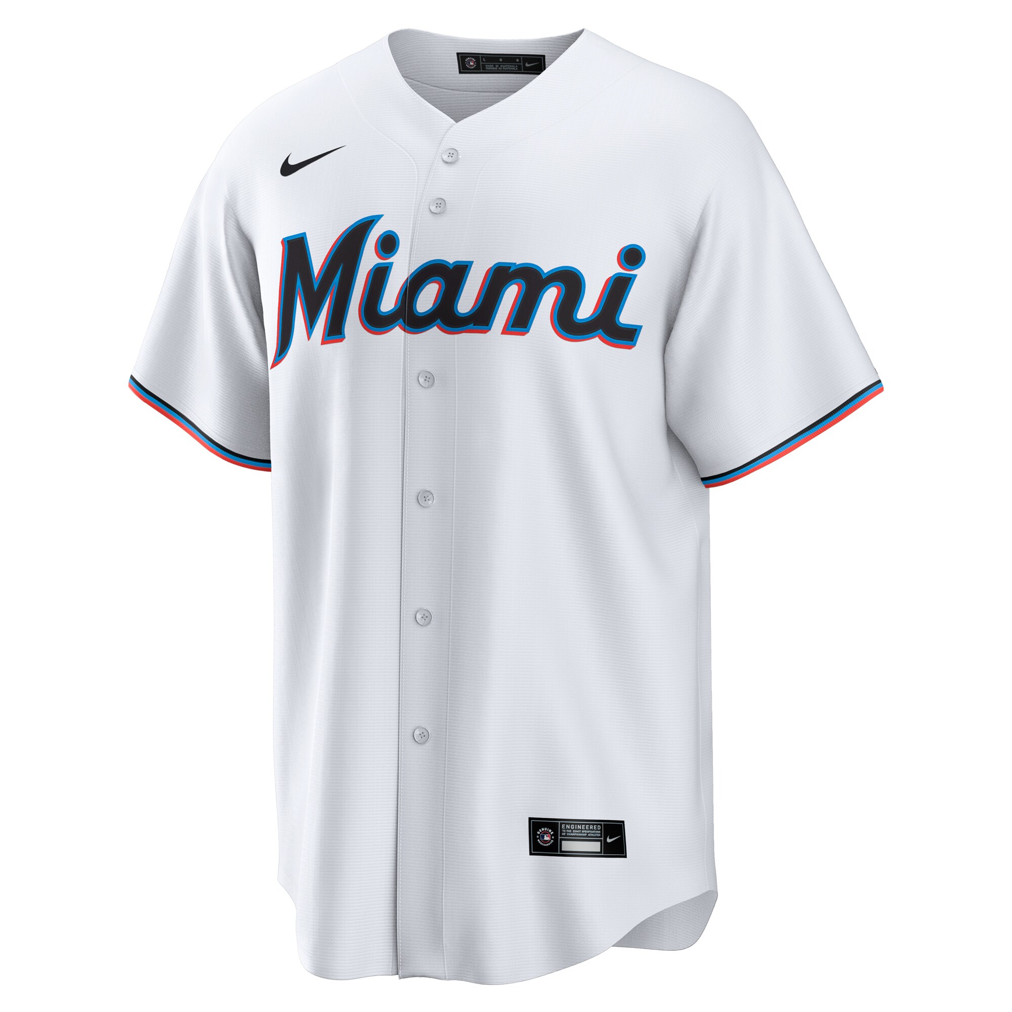 Alternative view of Men's Miami Marlins White #1 Dad Home Jersey 