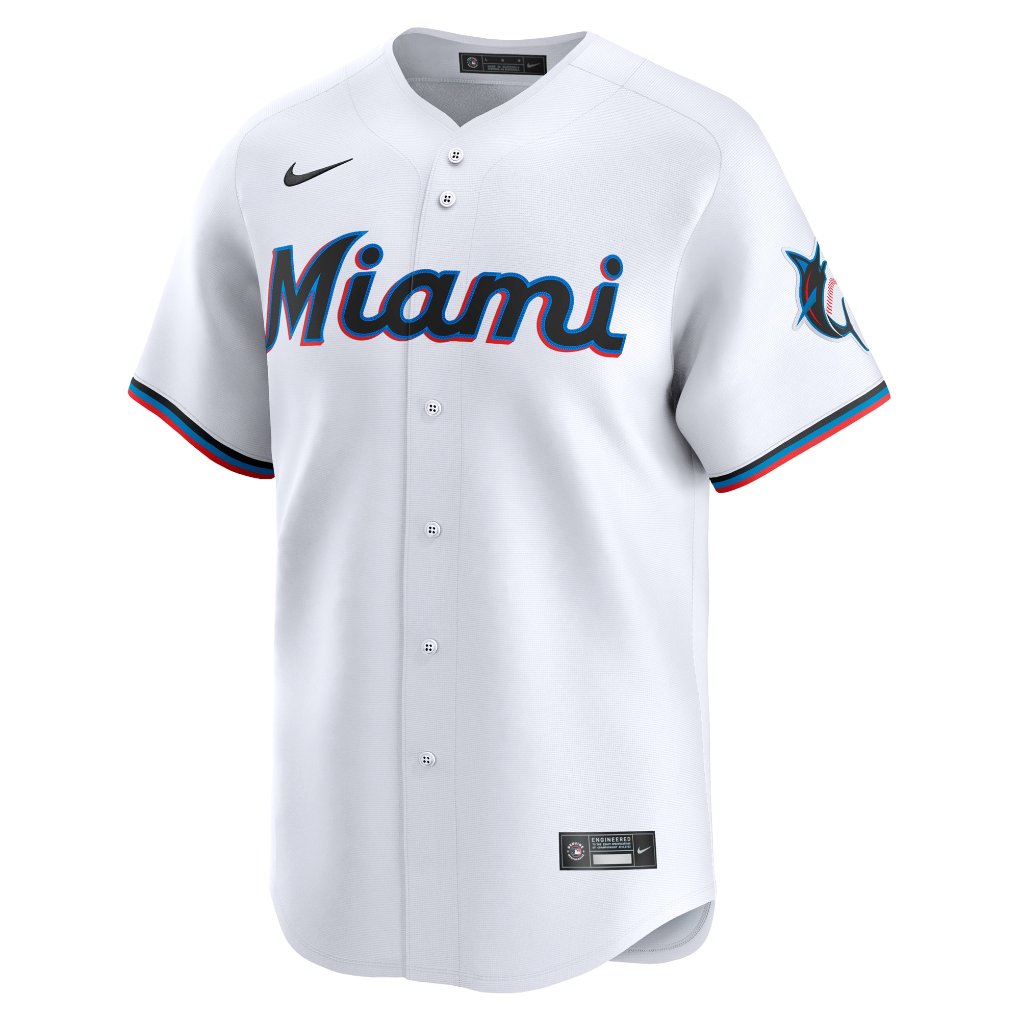 Alternative view of Men's Miami Marlins White #1 Dad Home Limited Jersey 