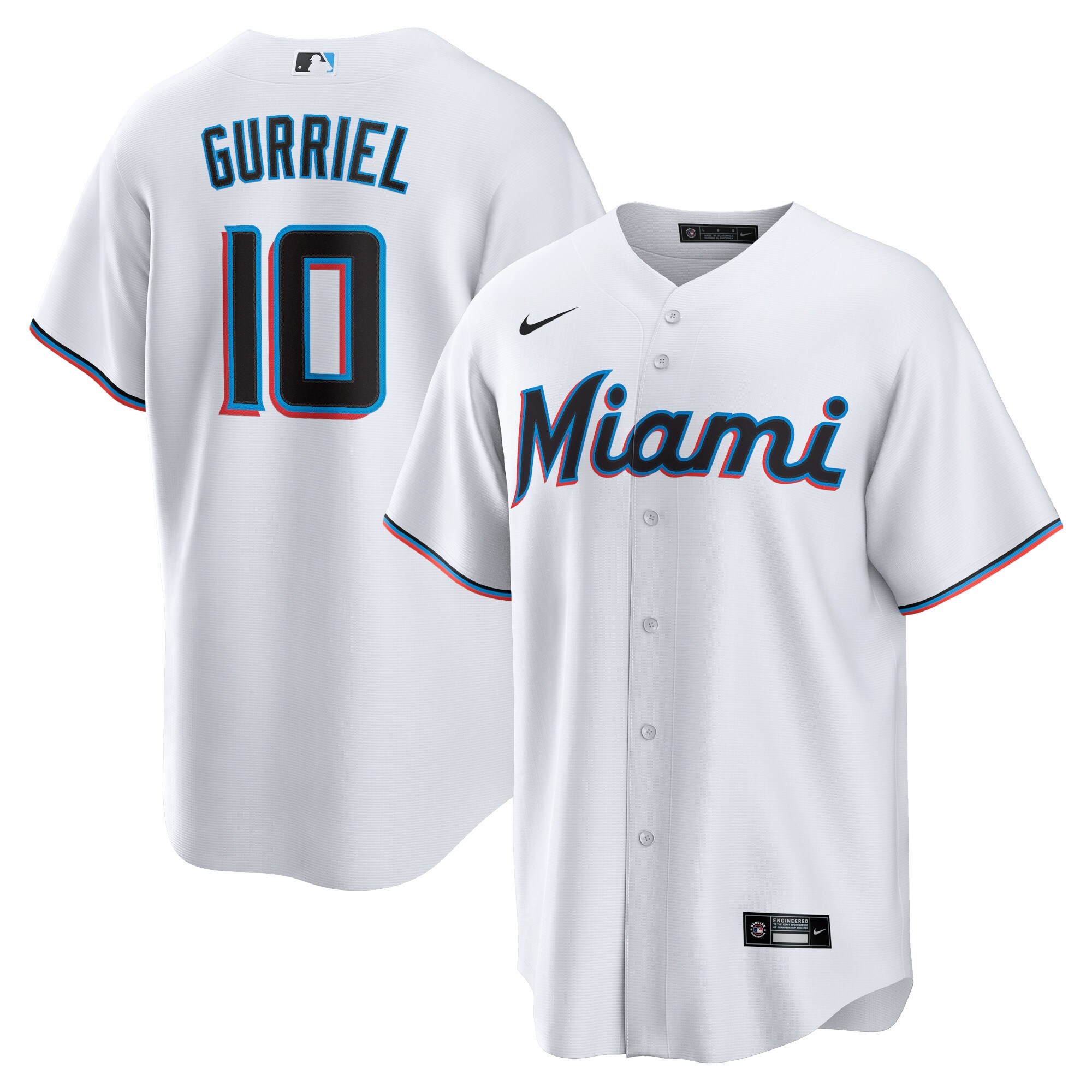 Men's Miami Marlins Yuli Gurriel White Player Jersey 