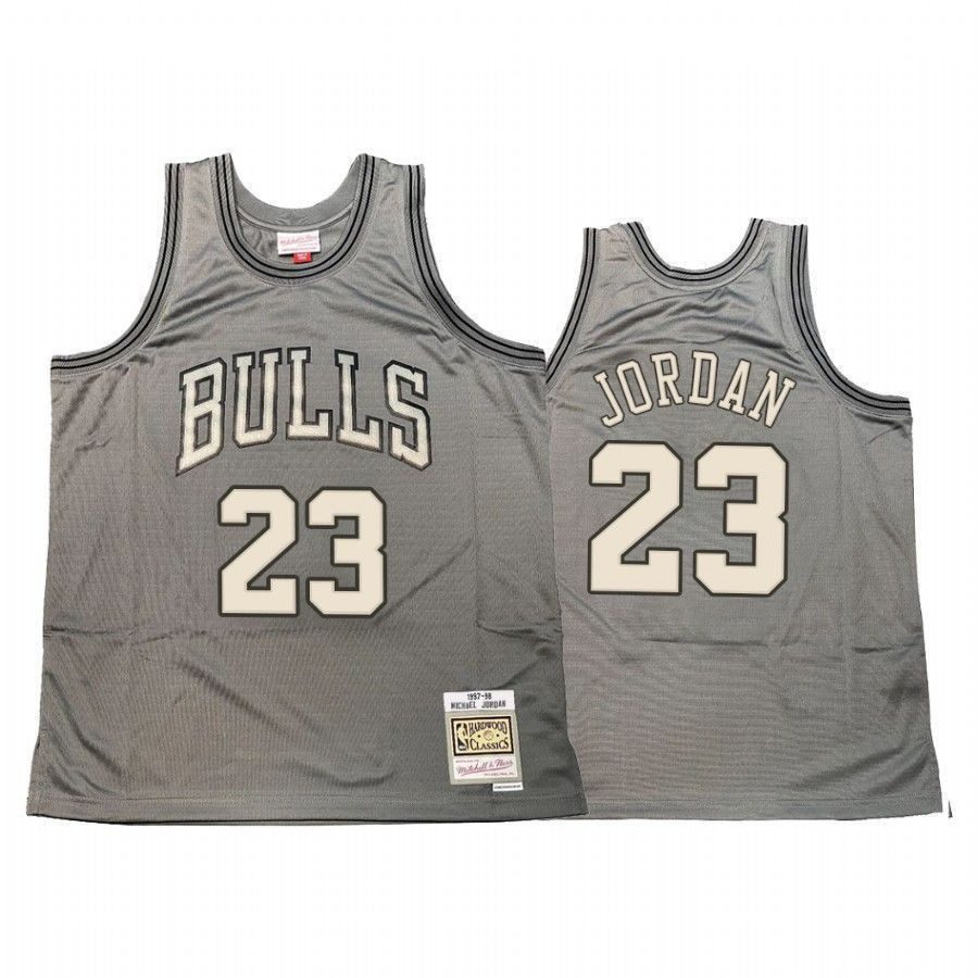 Men's Michael Jordan 23 Chicago Bulls Hardwood Classics Jersey Gray - JS761 