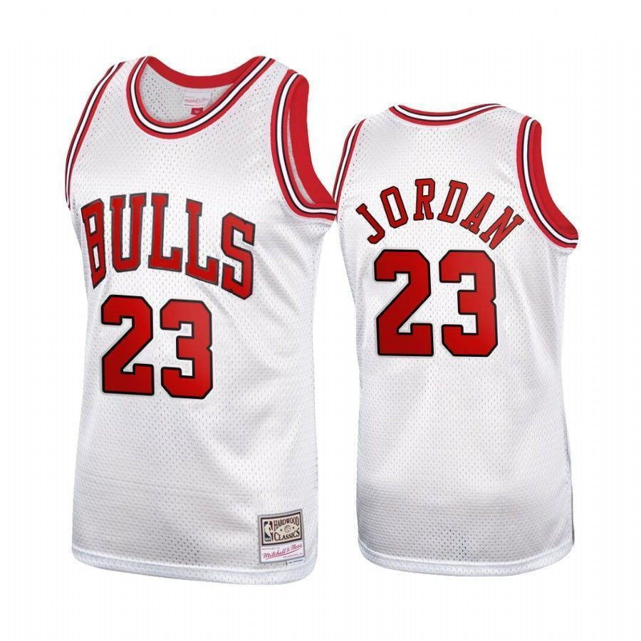 Men's Michael Jordan 23 Chicago Bulls Platinum Hardwood Classics Jersey - JS999 
