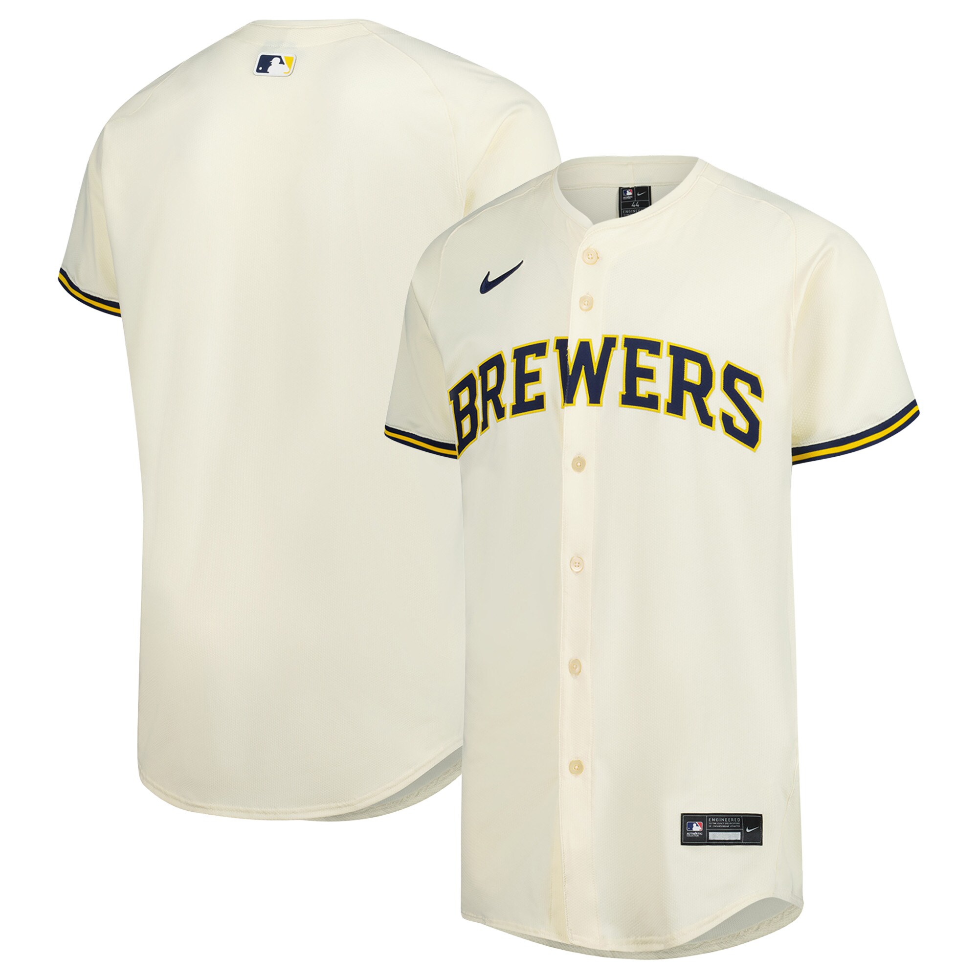 Men's Milwaukee Brewers Cream Home Elite Jersey 
