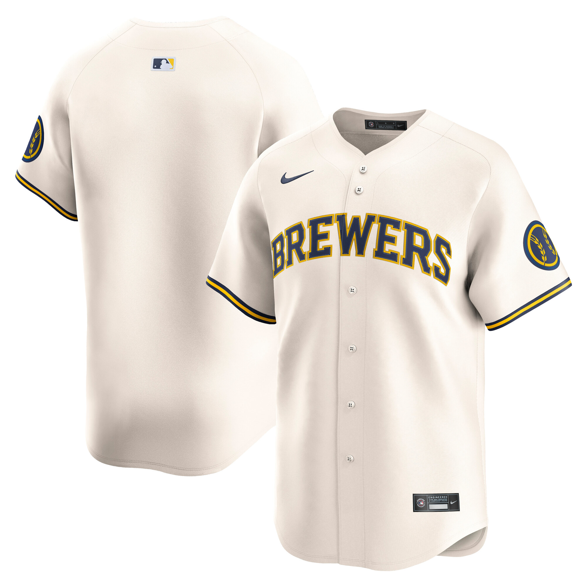 Men's Milwaukee Brewers Cream Home Limited Jersey 