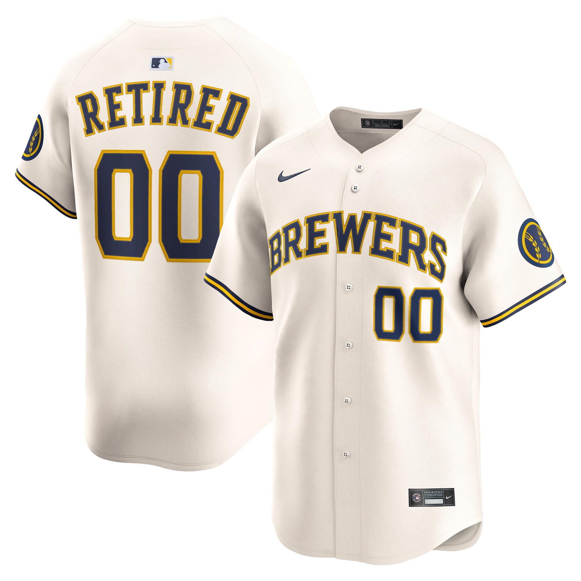 Men's Milwaukee Brewers Cream Home Limited Pick-A-Player Retired Roster Jersey 