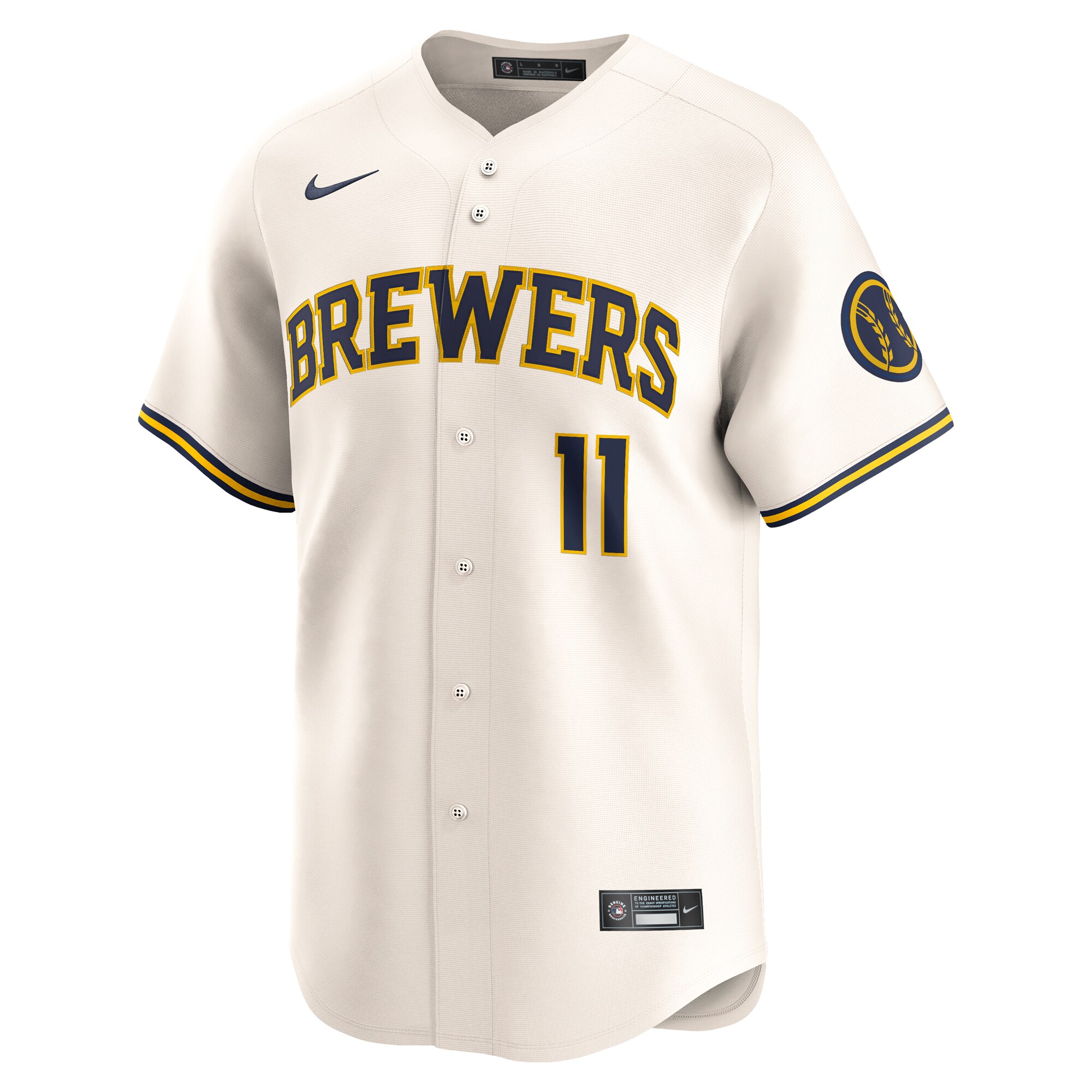 Alternative view of Men's Milwaukee Brewers Jackson Chourio Cream Home Limited Player Jersey 
