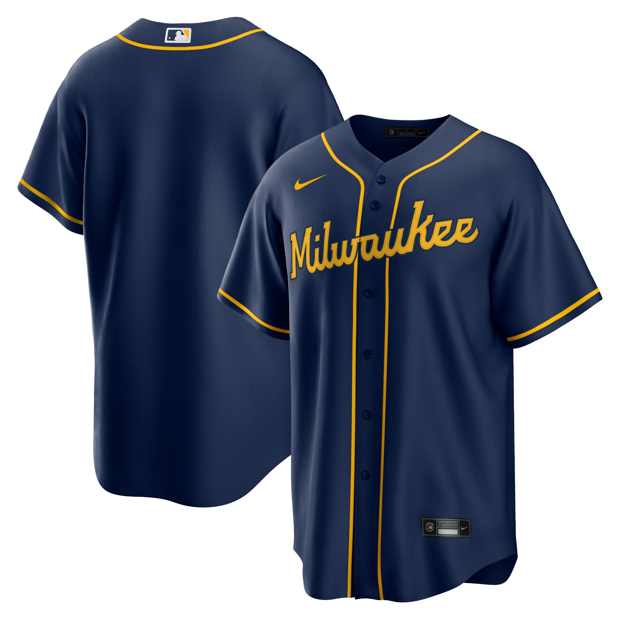 Men's Milwaukee Brewers Navy Alternate Team Jersey 