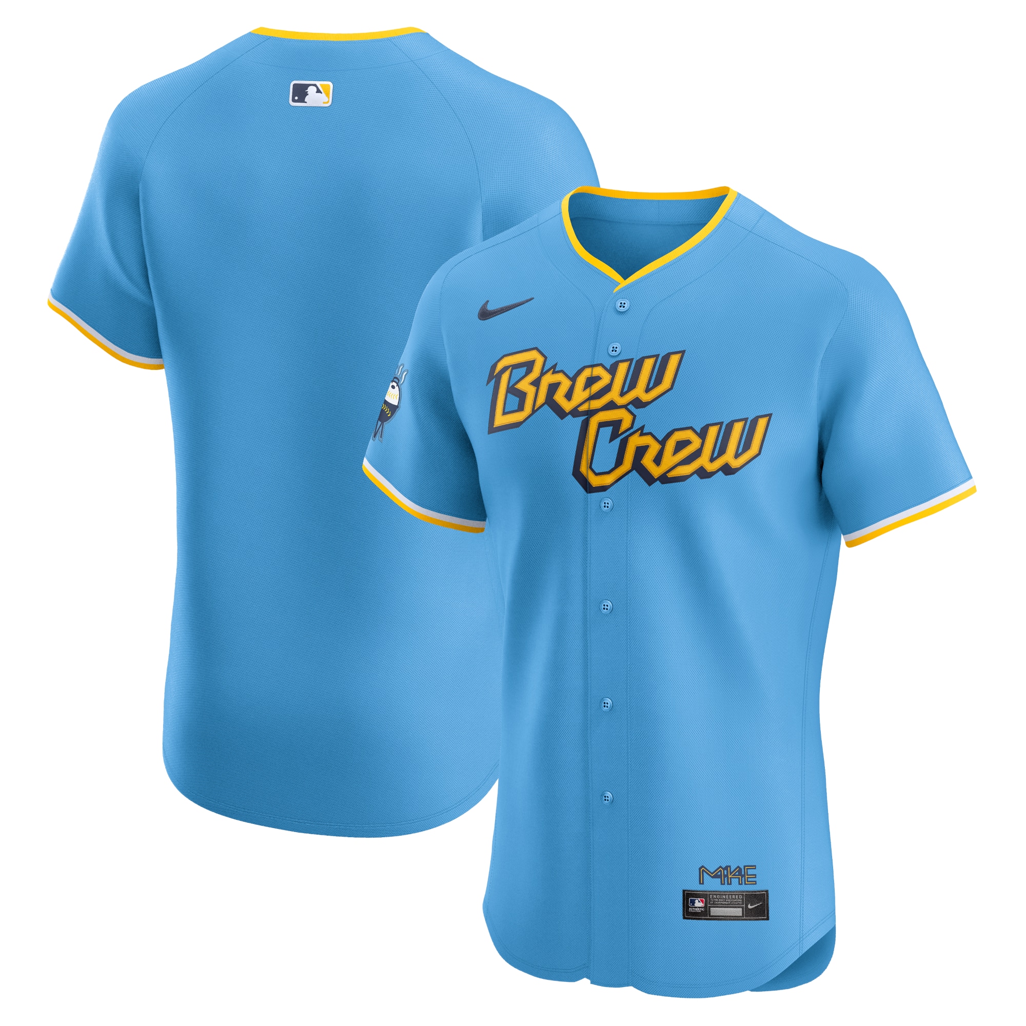 Men's Milwaukee Brewers Powder Blue City Connect Elite Jersey 