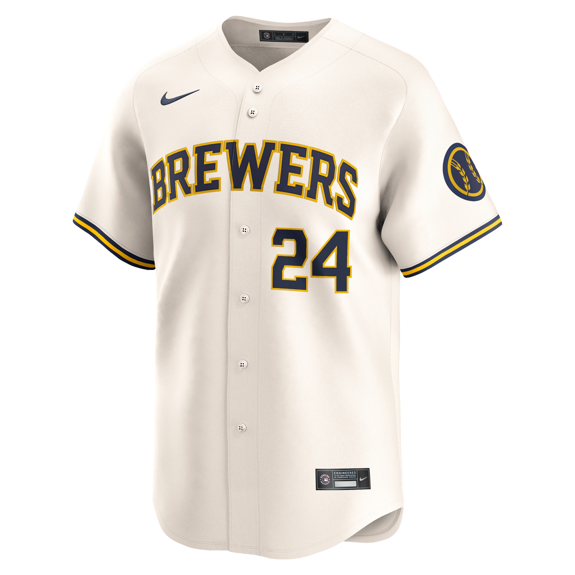 Alternative view of Men's Milwaukee Brewers William Contreras Cream Home Limited Player Jersey 